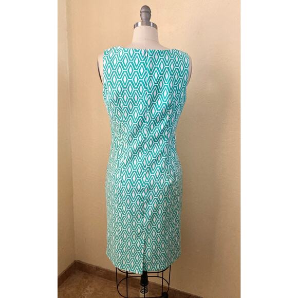 Mario Serrani Women's Sheath Dress Size 4 Green White Made In Italy - Picture 8 of 8